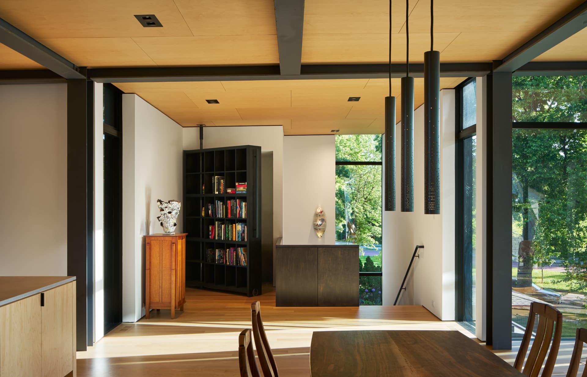River’s Edge dining room and concealed library