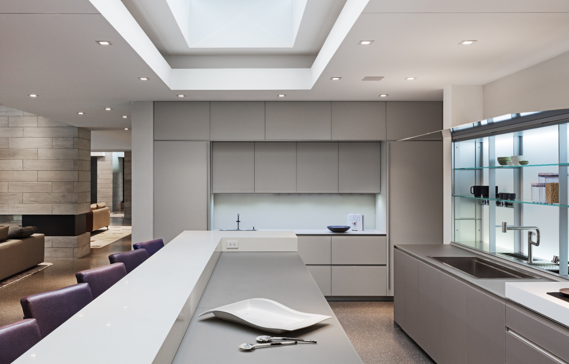 Lake Marion kitchen beneath a skylight