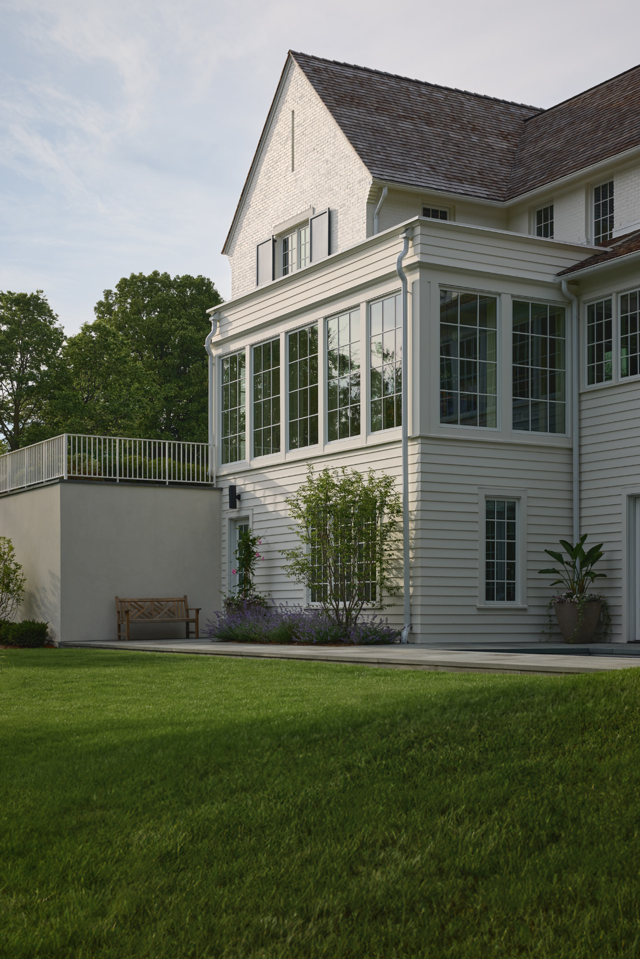 Waters Edge sunroom and garden elevation