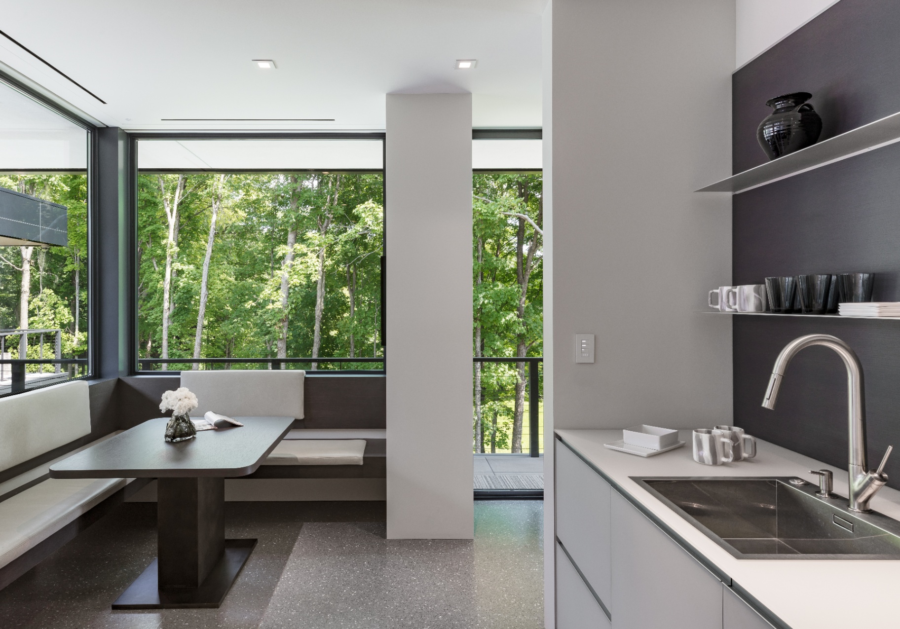 Lake Marion breakfast nook with treetop views