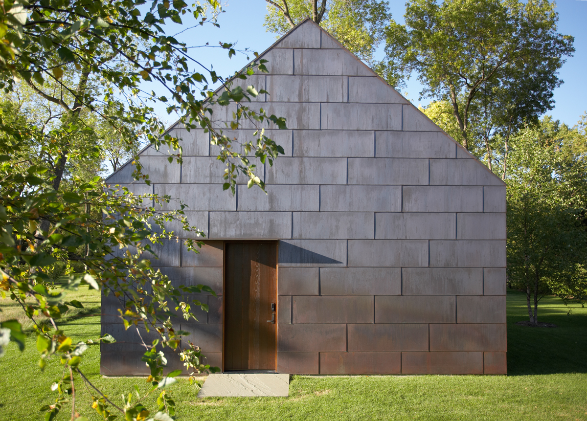 Distinctively Modern copper-clad utility pavilion