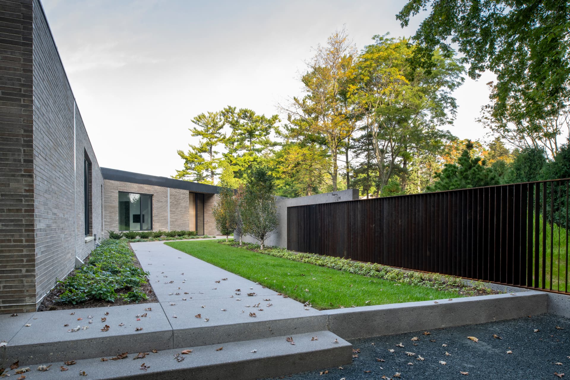 Shoreline Modern entry courtyard