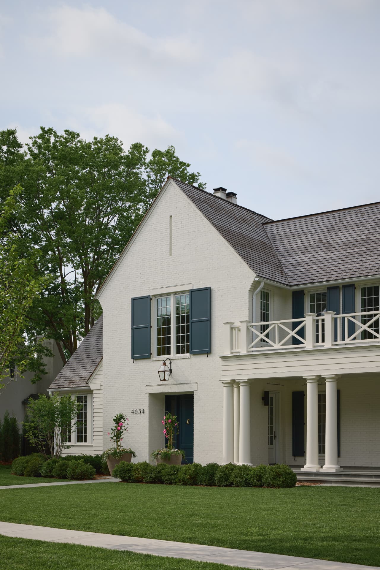 Waters Edge entry and columned porch