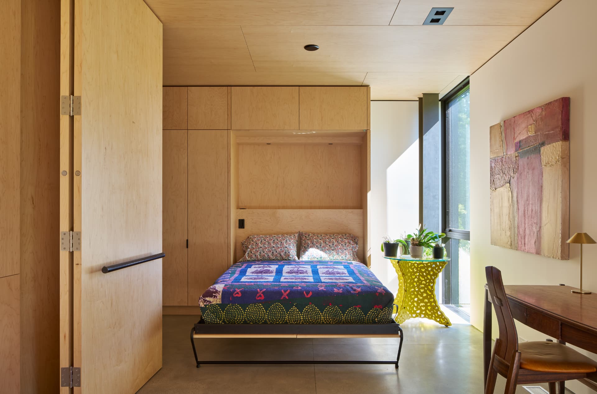 River’s Edge guest room with wall bed open