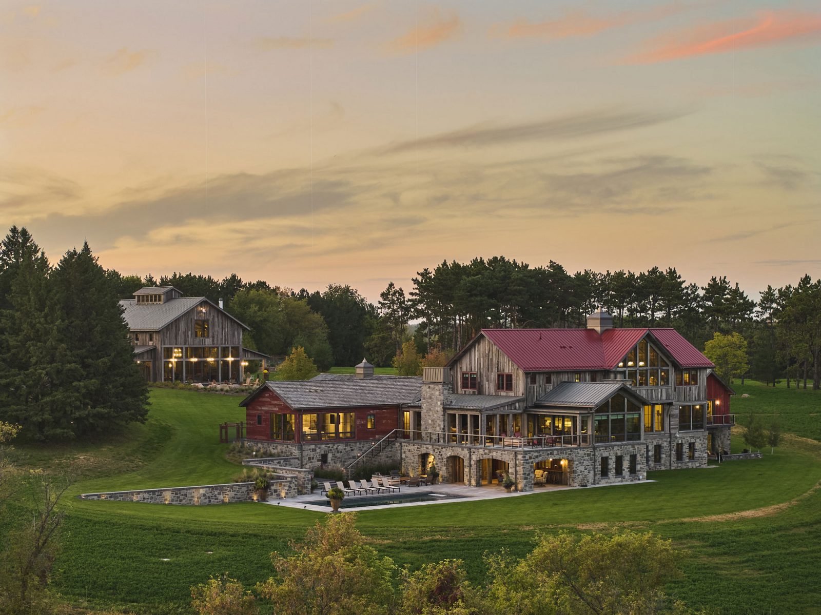Timber Retreat lake-facing great room