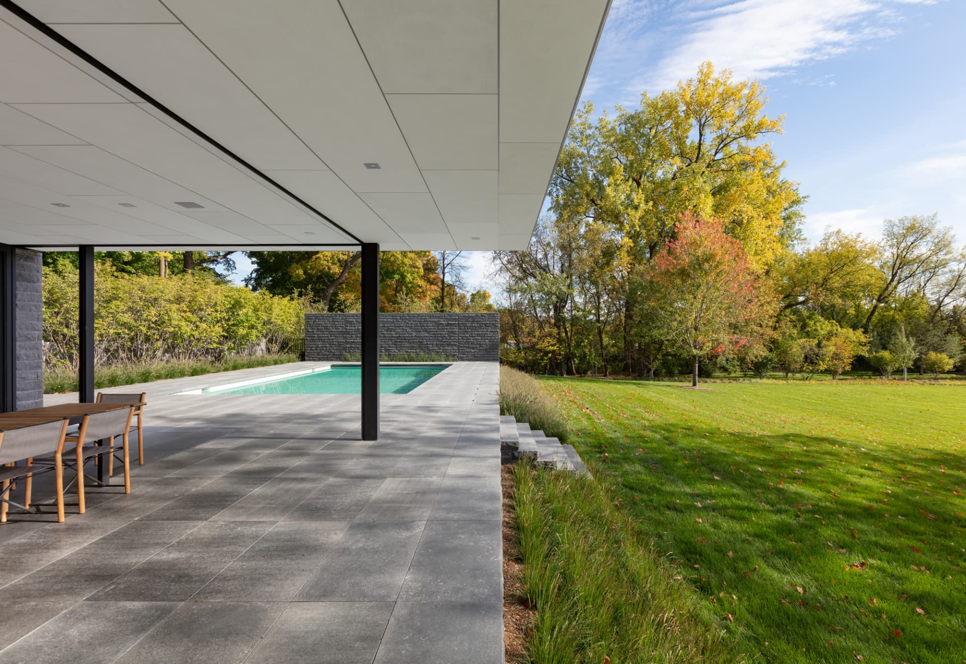 Bayside pool terrace and lawn