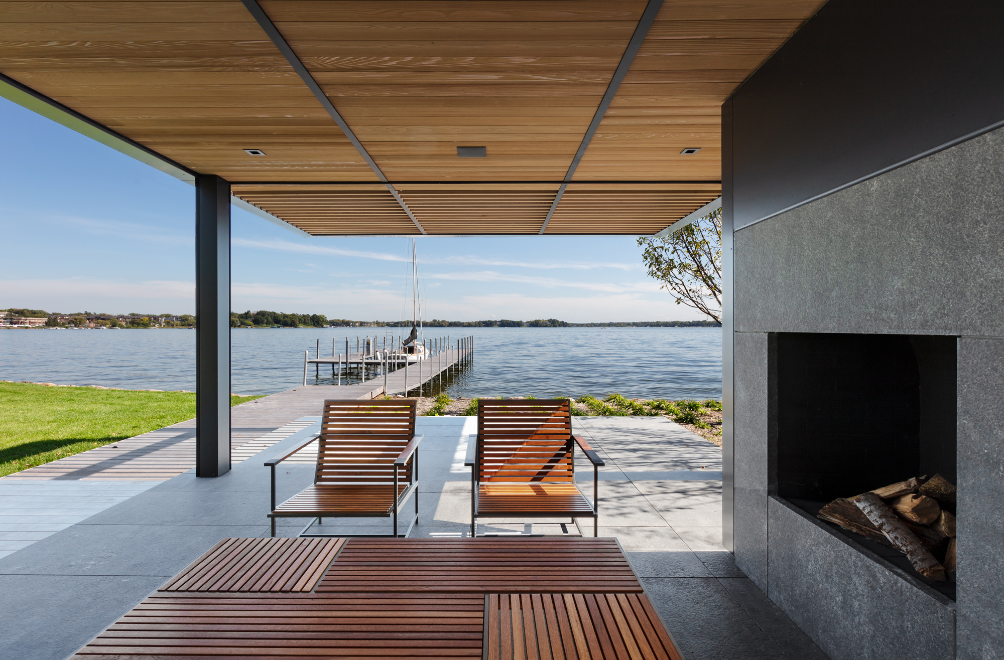 Bayside pavilion overlooking the lake
