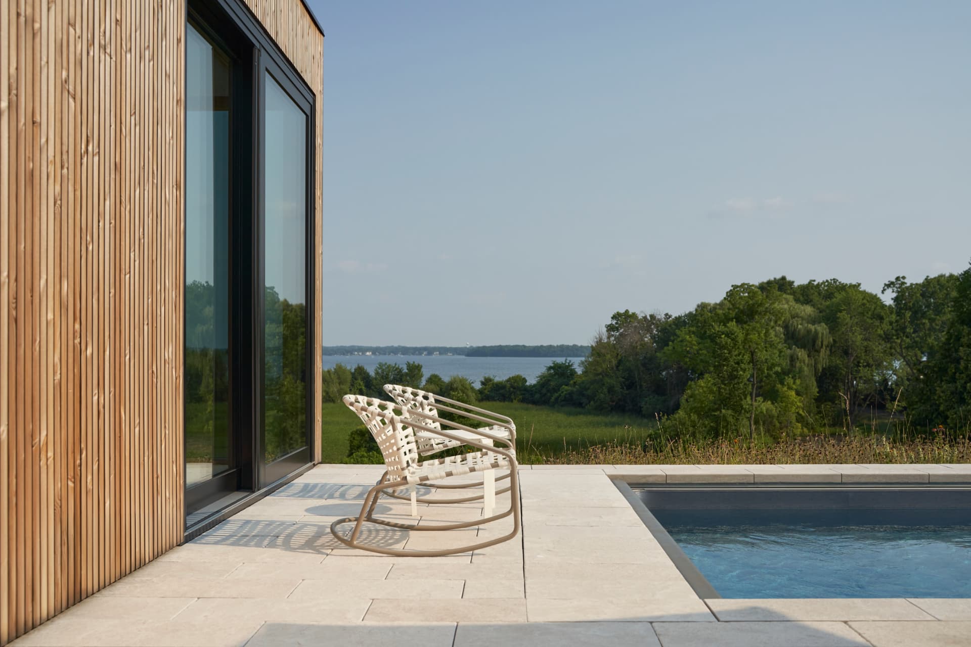 Hill House pool overlooking Lake Minnetonka