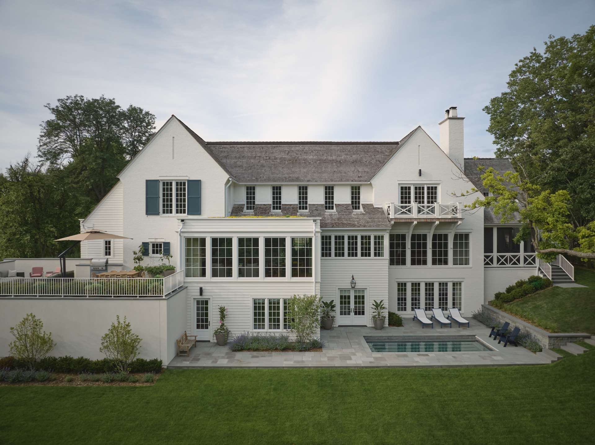 Waters Edge rear elevation and pool terrace