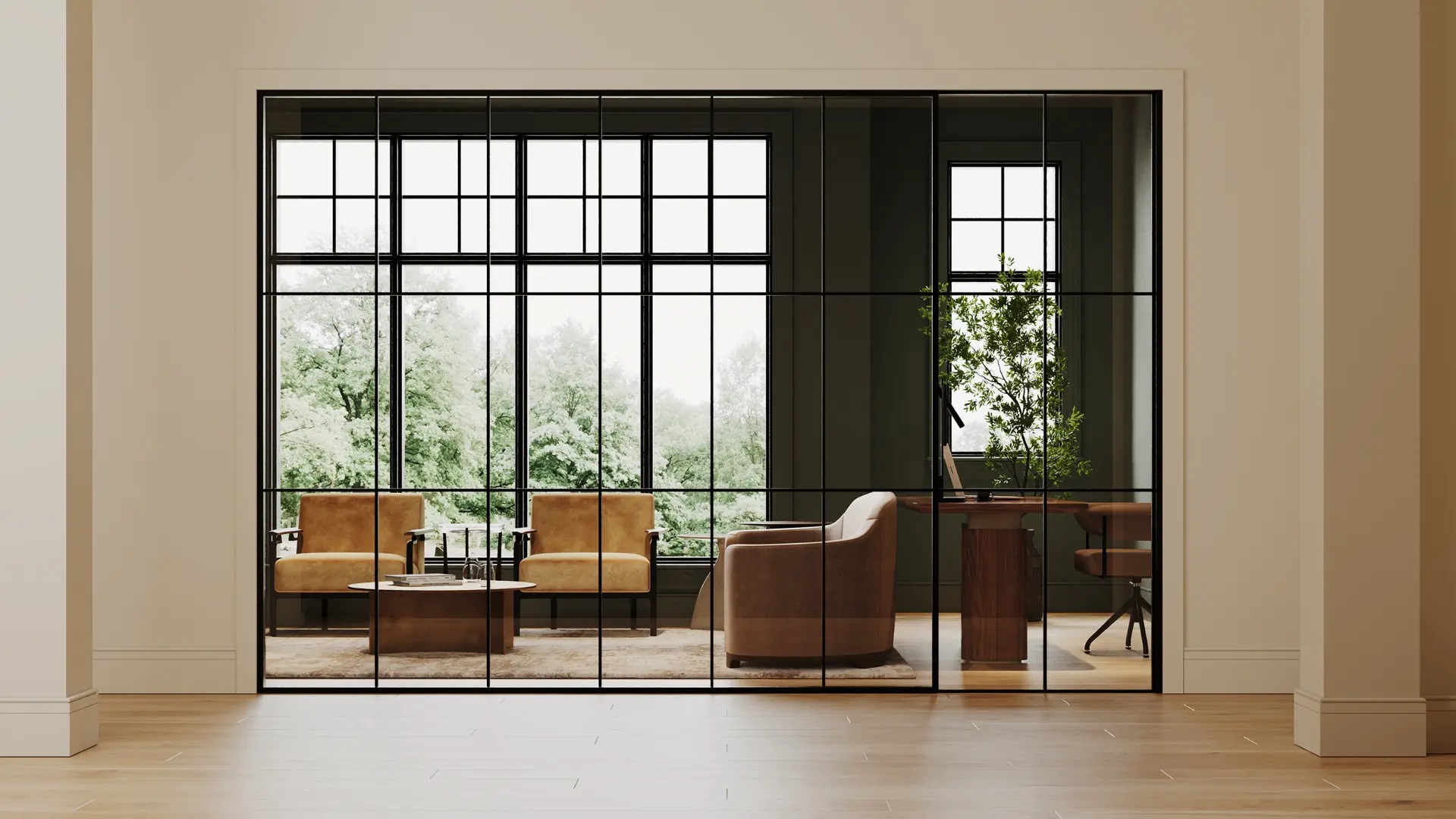 Little Orchard glass-walled office