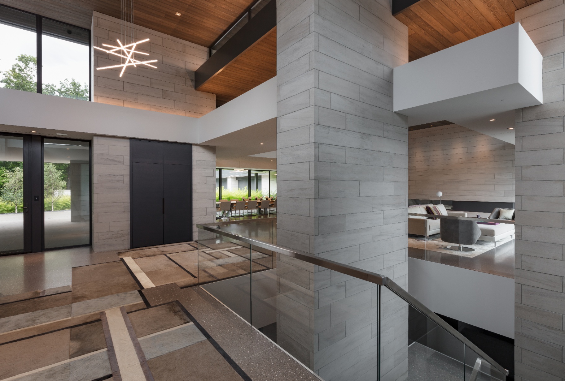 Lake Marion entry hall and open living spaces