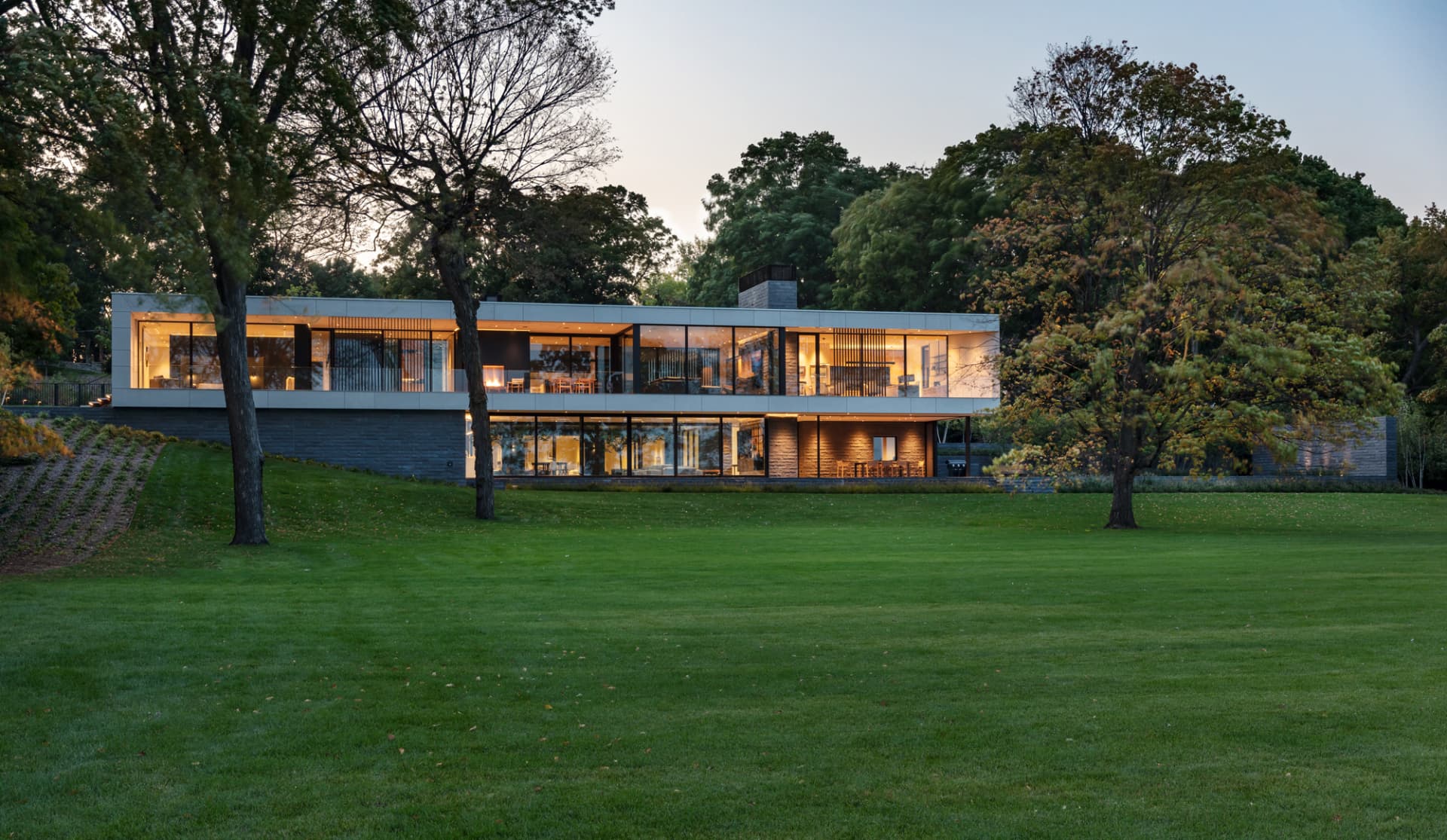 distinctively modern custom home exterior
