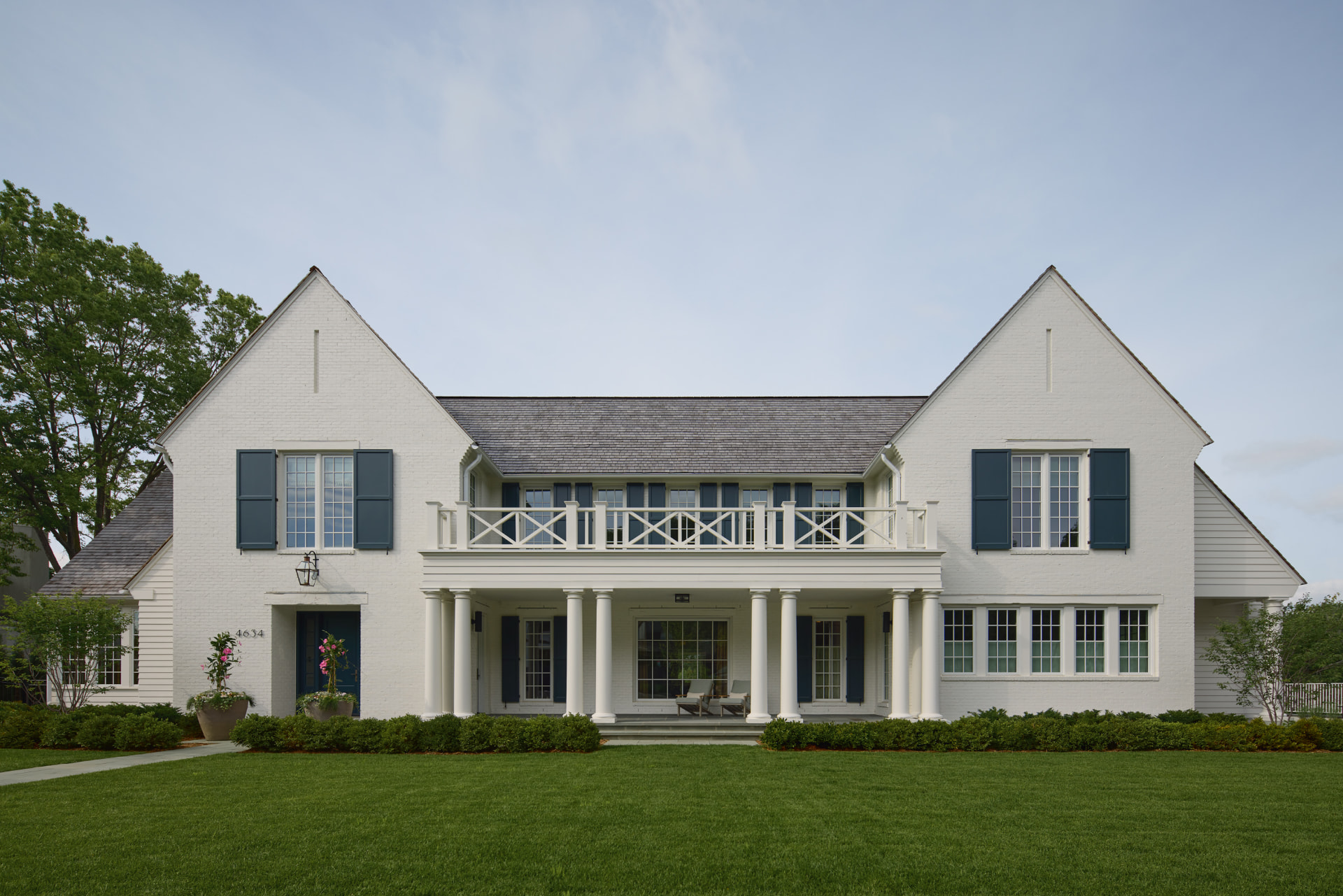 Waters Edge white brick residence